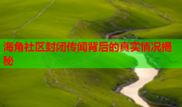 海角社区封闭传闻背后的真实情况揭秘